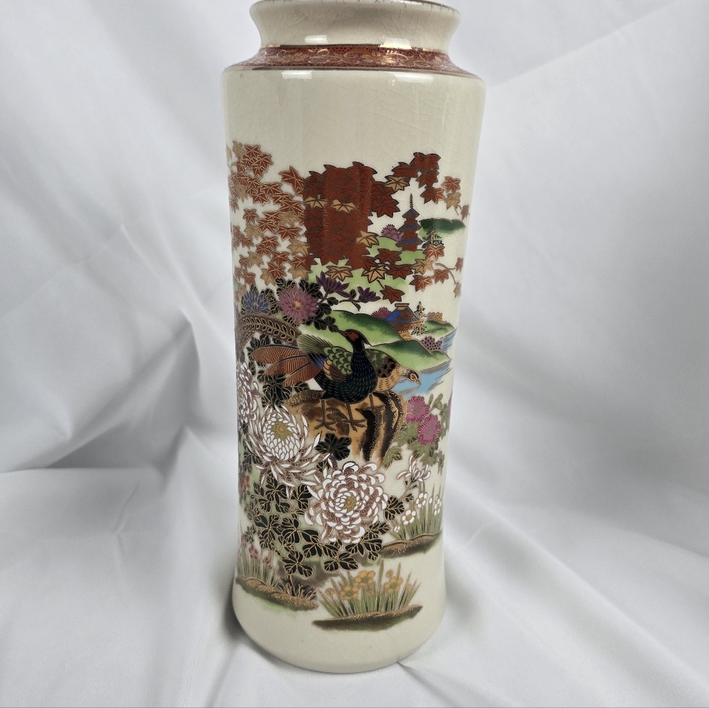 Vintage Satsuma Ware Ceramic Vase